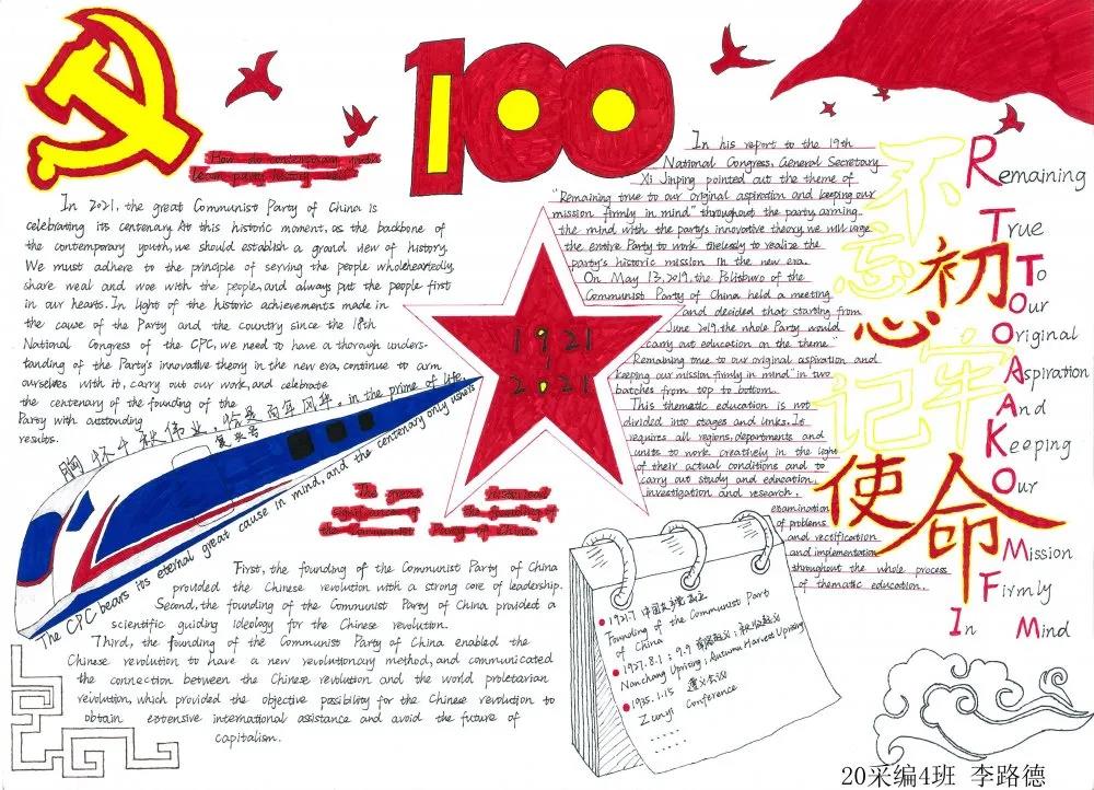 2021年七一建党节手抄报获奖作品-图8