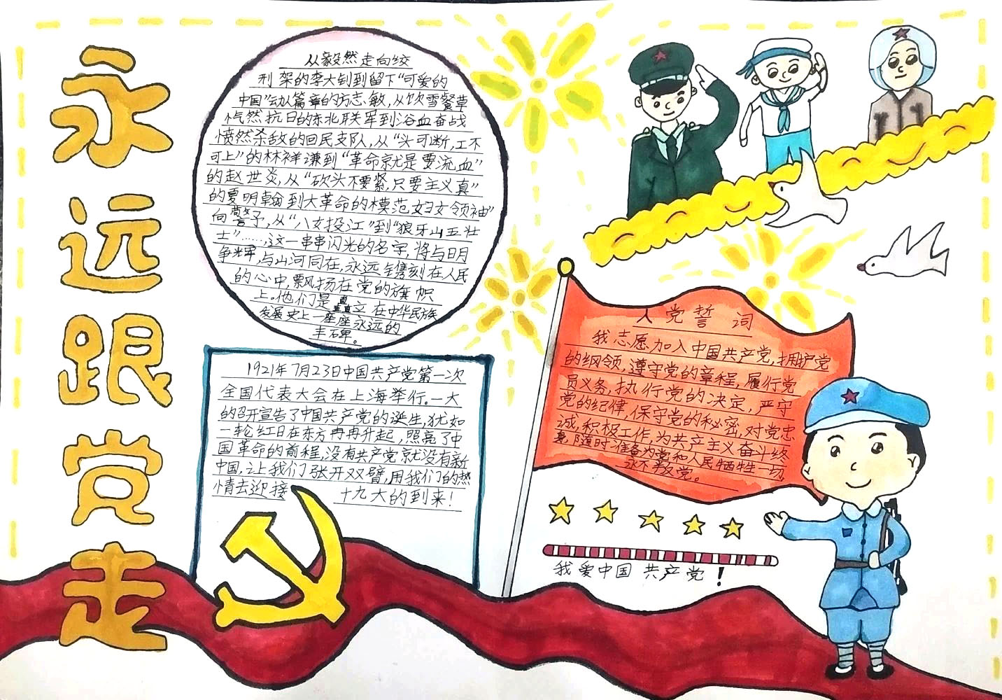 “学党史、颂党恩、跟党走”主题手抄报-图6