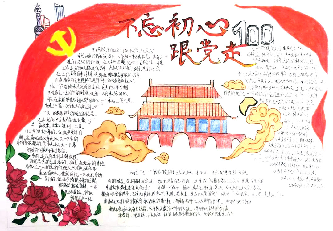 建党百年，不忘初心牢记使命手抄报-图6
