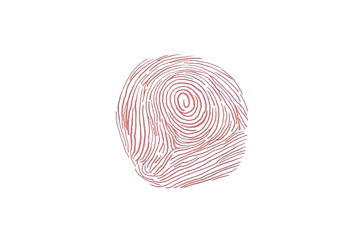 步骤1：用大拇指按一个指印。