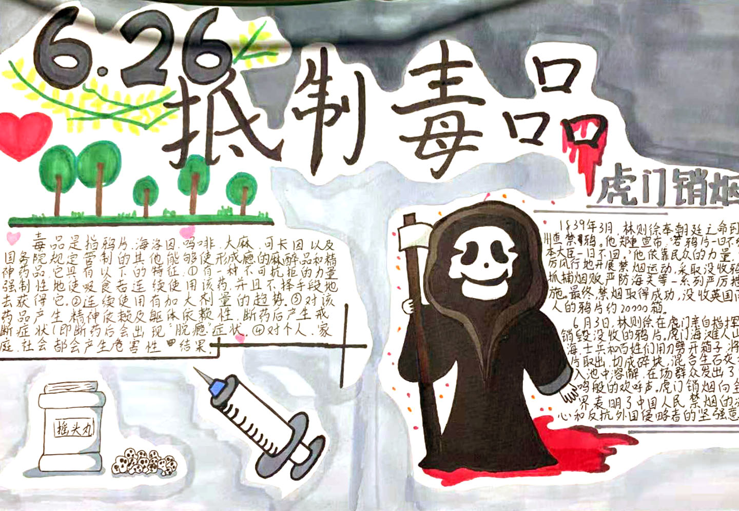 喜迎百年华诞，争创禁毒先锋手抄报-图6