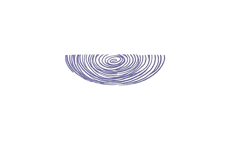 步骤1：印大人的半个指印作船身的后半部。