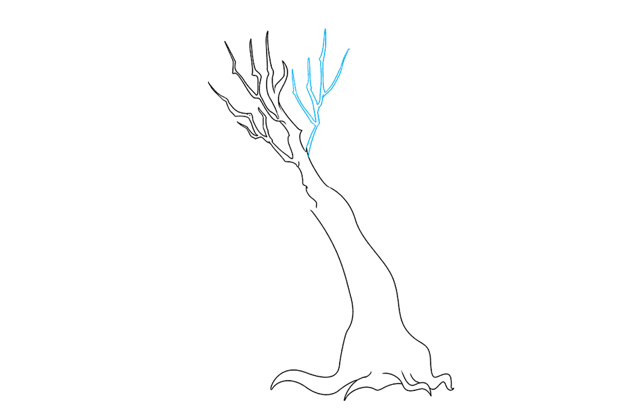 如何画一颗干枯了的大树-图4