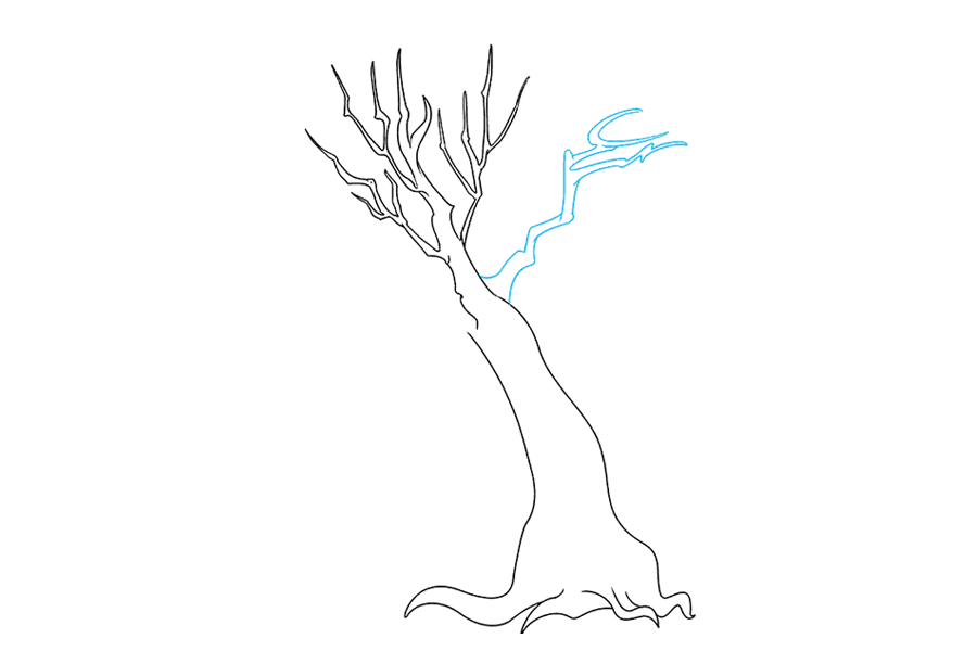 如何画一颗干枯了的大树-图5