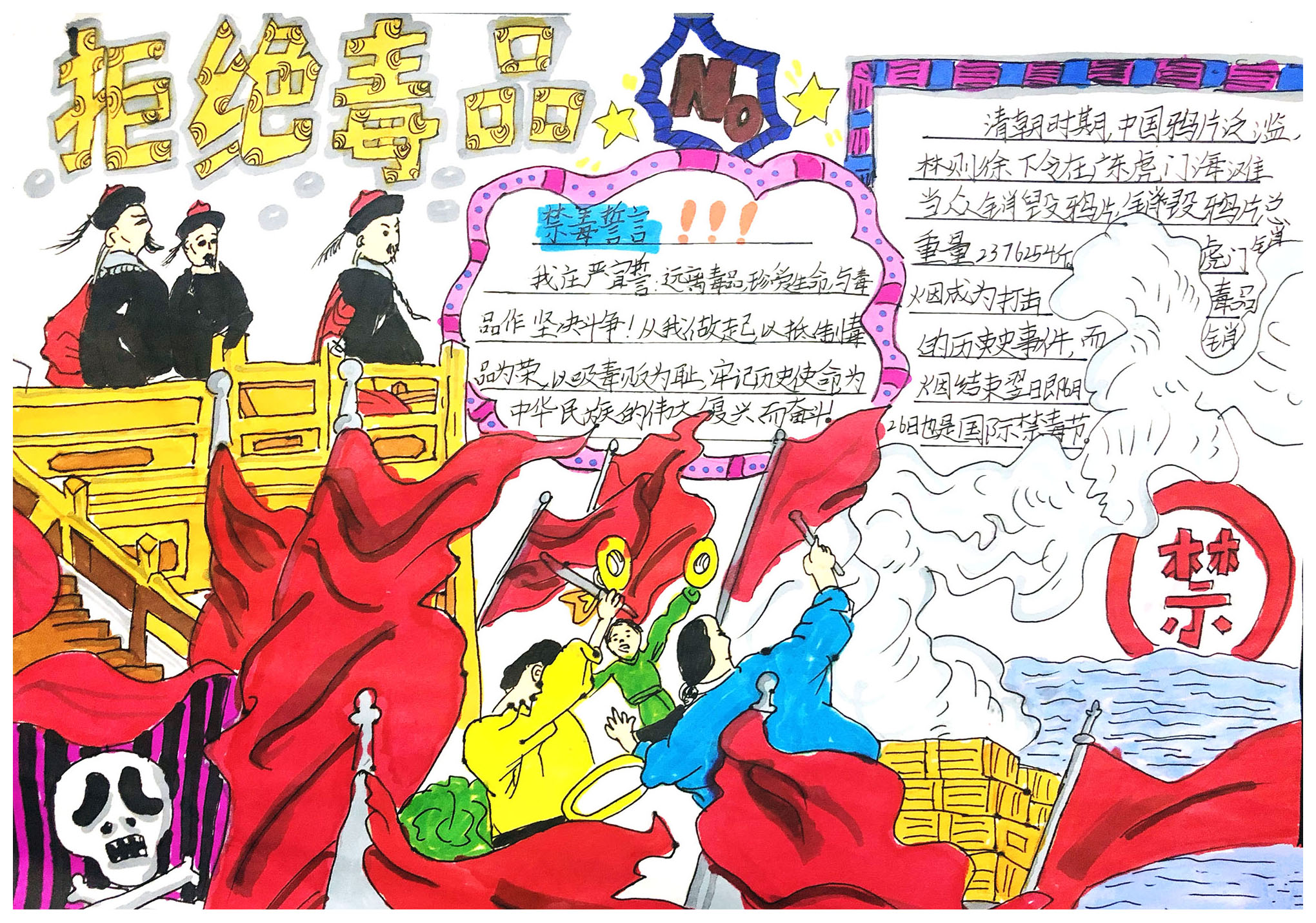 10张虎门销烟手抄报获奖作品-图4