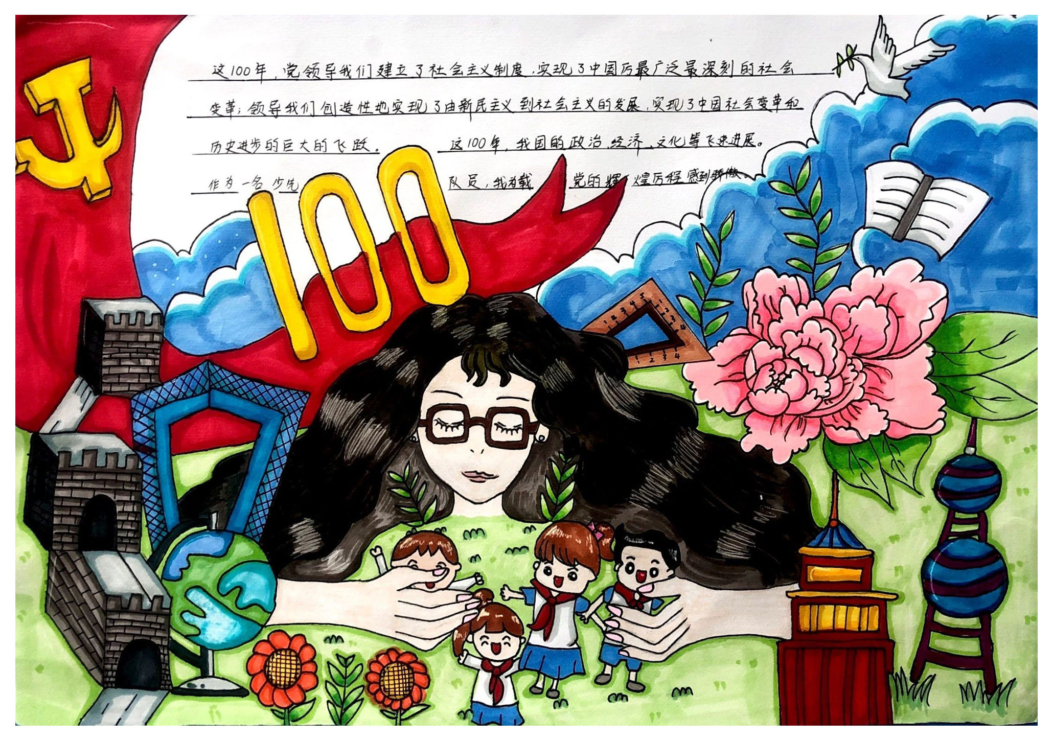 建党100周年的手抄报图片-文字简单-图3