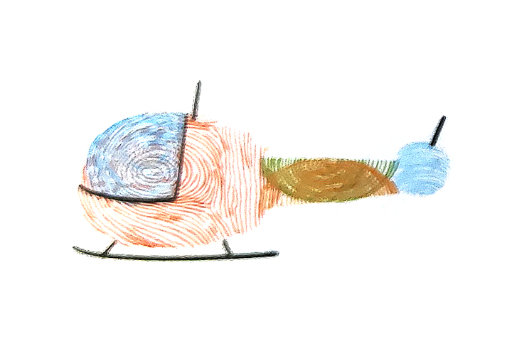 步骤3：先勾出窗户的轮廓，再画起落架、螺旋桨支架。