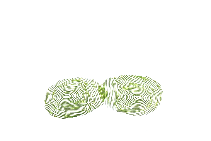 步骤2：印一个指印作袜子跟。