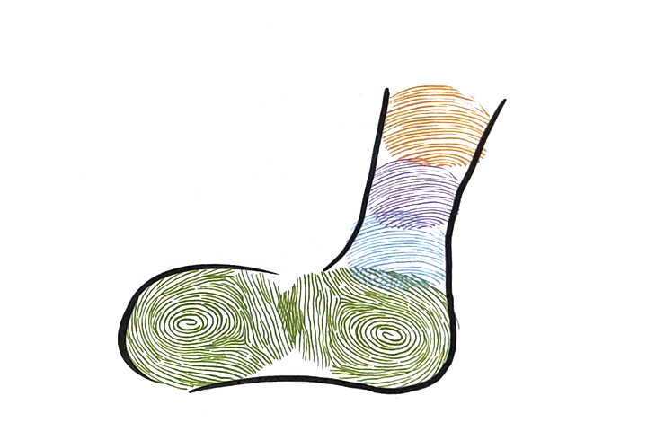 如何用手指画袜子