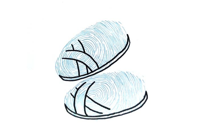 如何用手指印画拖鞋