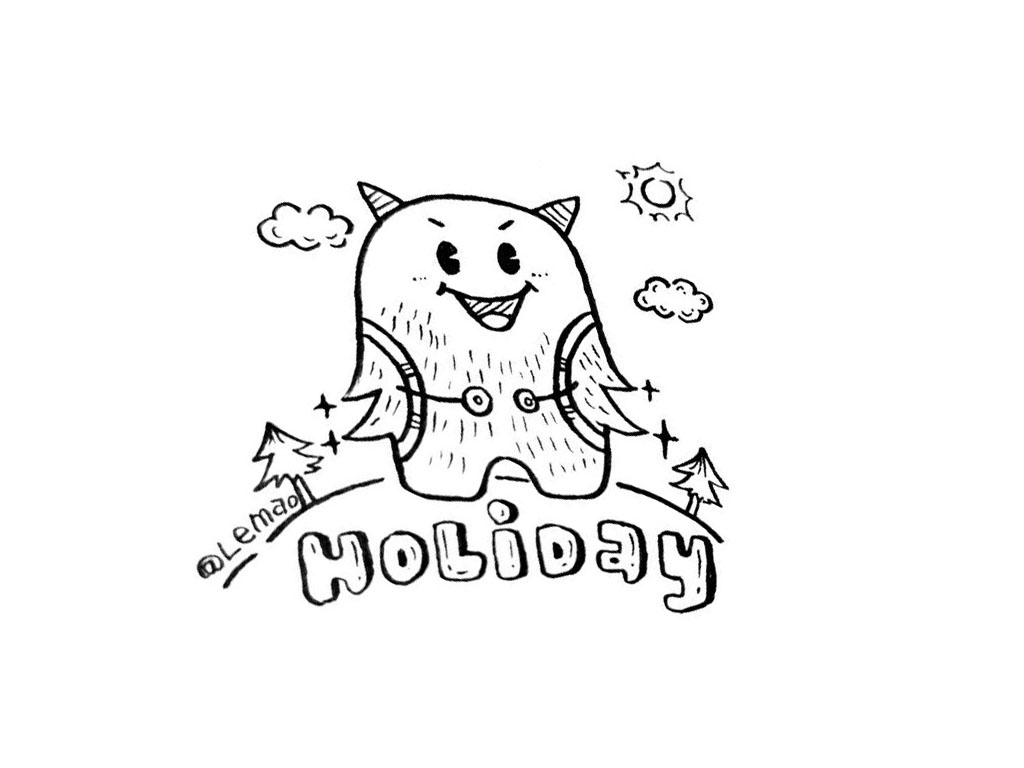 可爱小怪兽简笔画图片-图1