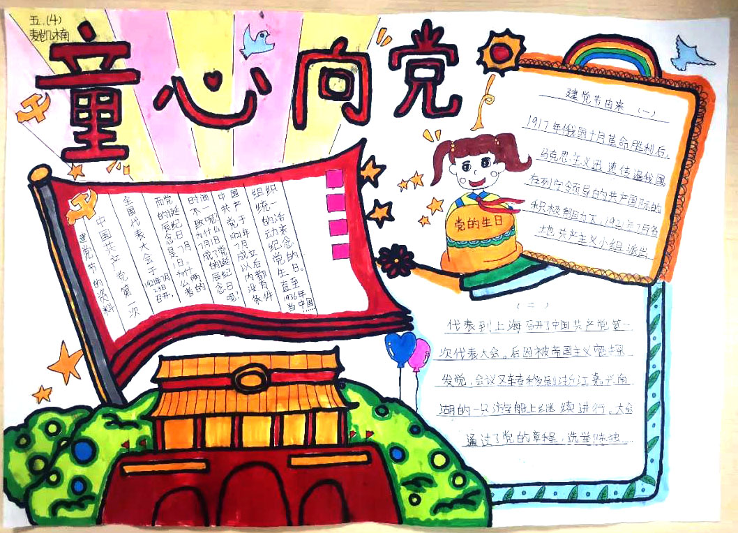 爱国情长，庆祝建党100周年手抄报-图2