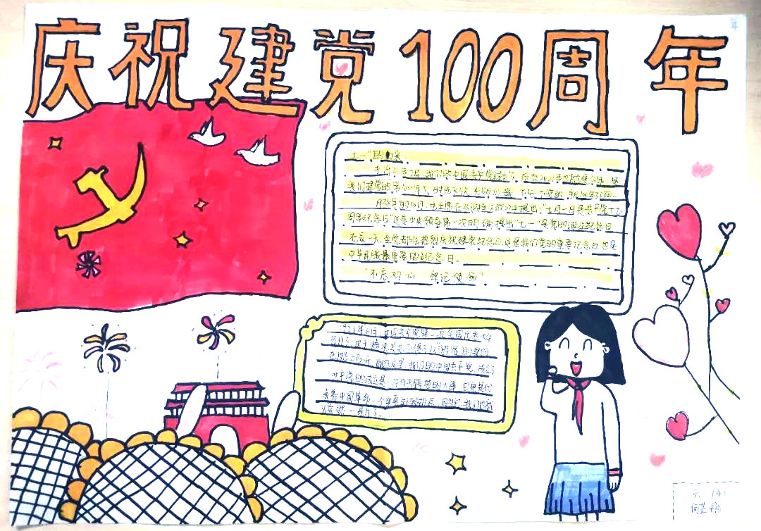 爱国情长，庆祝建党100周年手抄报-图5