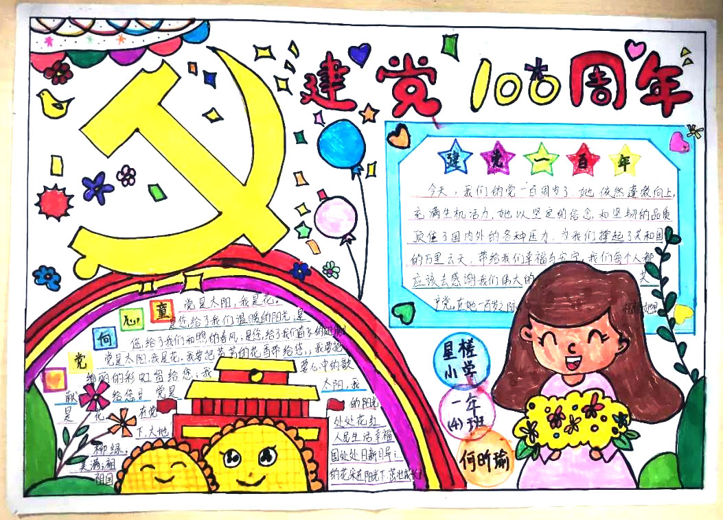 爱国情长，庆祝建党100周年手抄报-图8