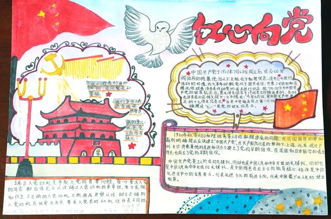 “建党100周年，向党献礼”主题手抄报-图11