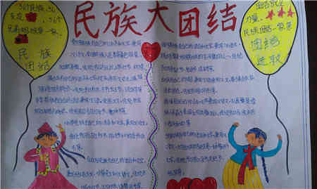 民族团结手抄报内容-只有一个民族团结