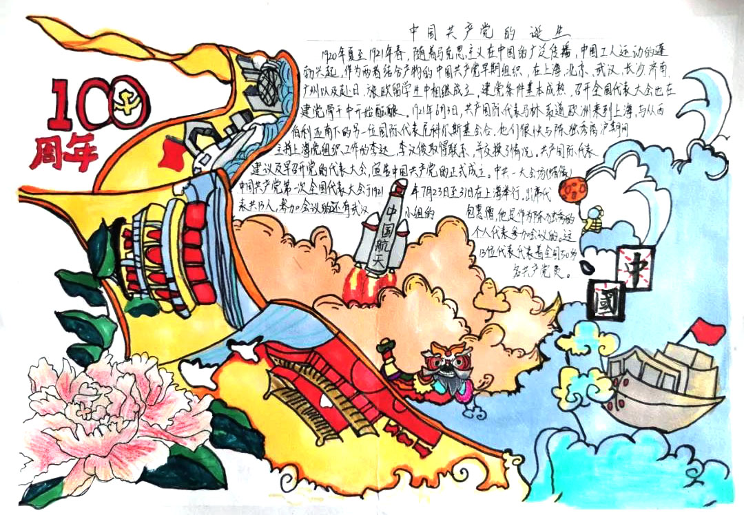 关于建党100周年的小学生手抄报-图4