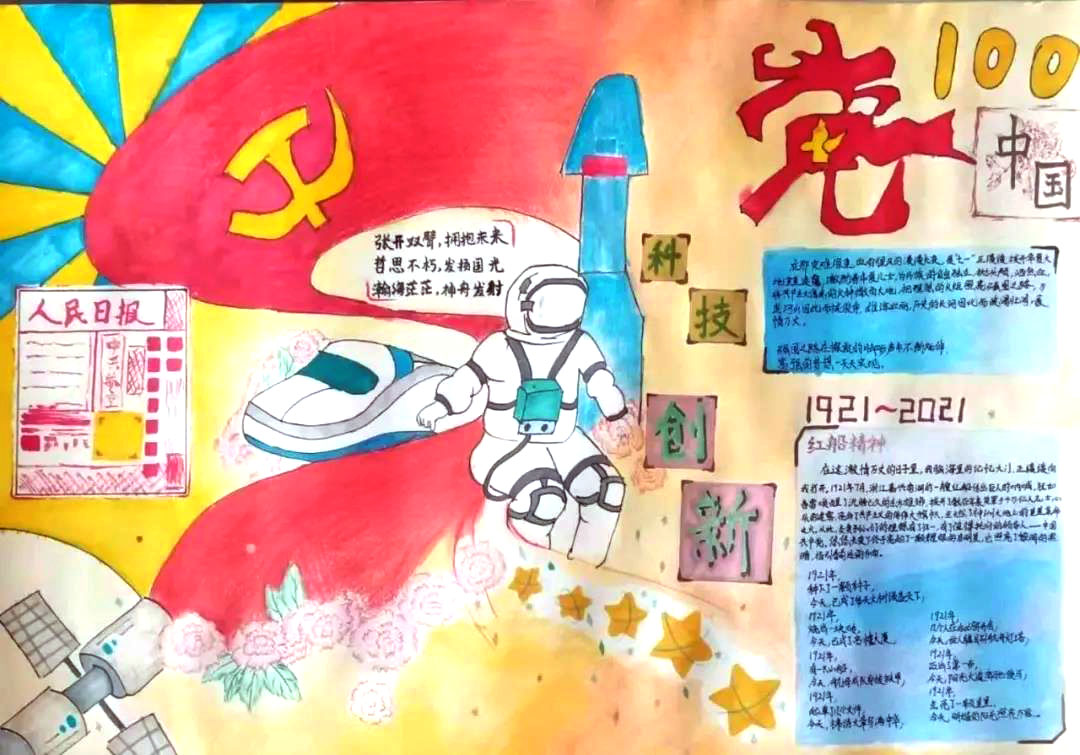 关于建党100周年的小学生手抄报-图7