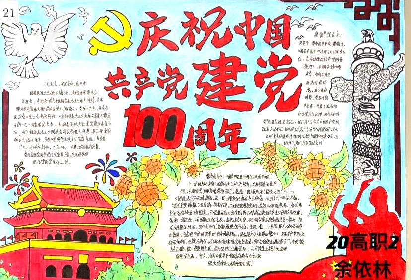 庆祝中国共产党100周年的主题手抄报-图10
