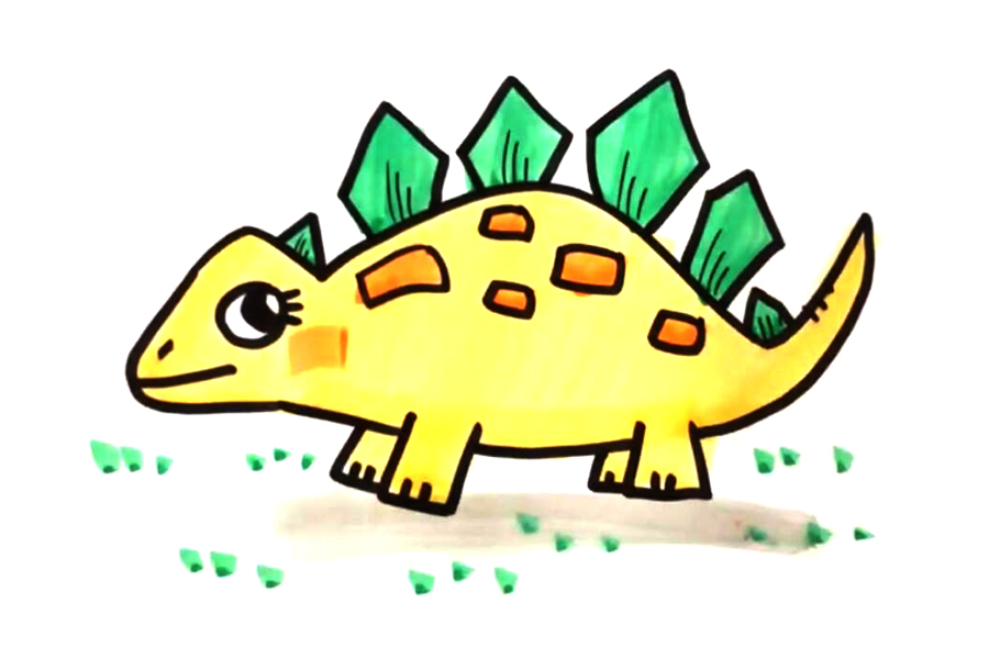 可爱的剑龙怎么画