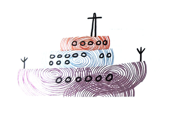 步骤3：画出舷窗。