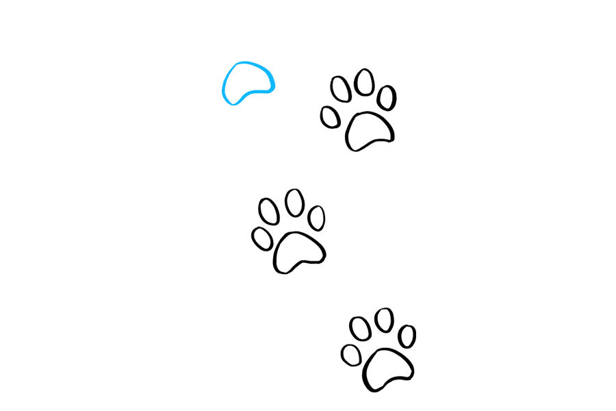 步骤8： 用一条曲线画出第四个不规则的曲线形状。