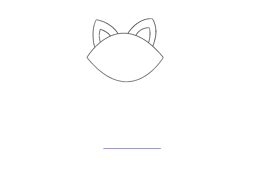 步骤6：在猫头下方一定距离处画一条水平直线。