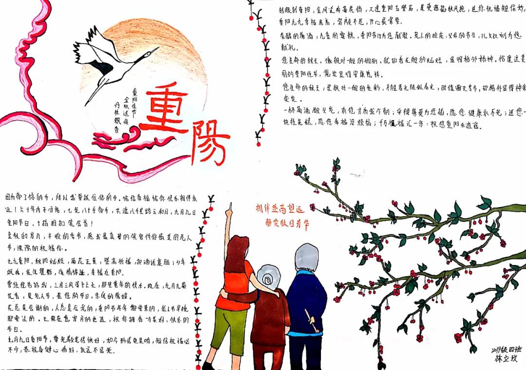 孝敬老人重阳节手抄报-图3