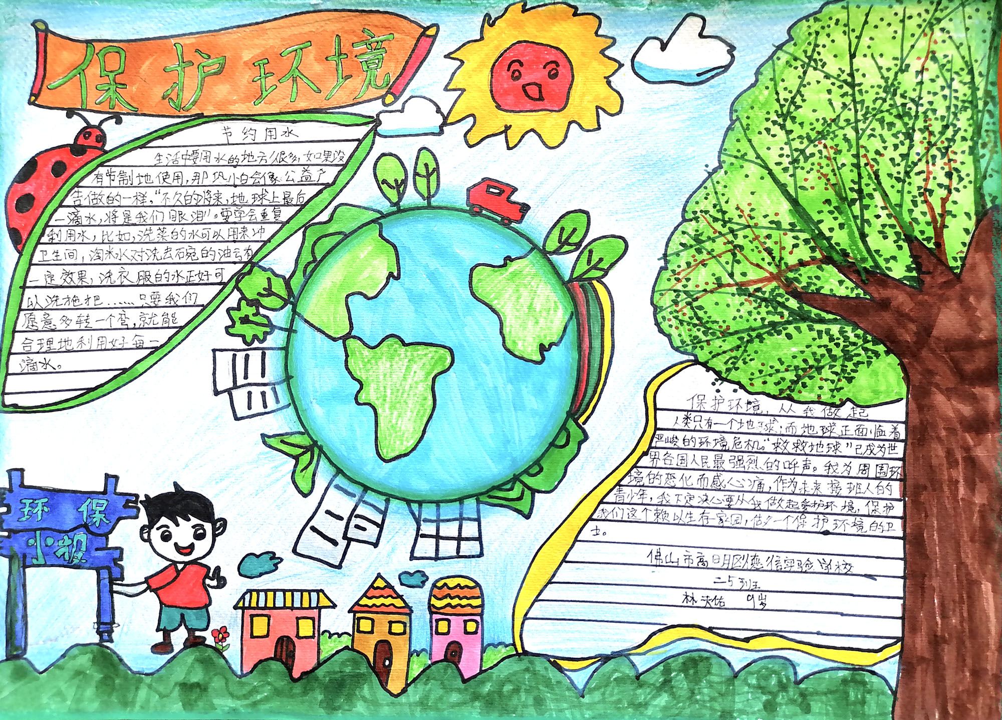 保护环境守护绿色家园手抄报-图5