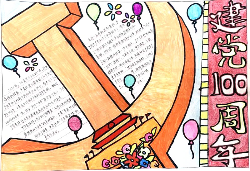 小学生庆党100周年手抄报图片-图2
