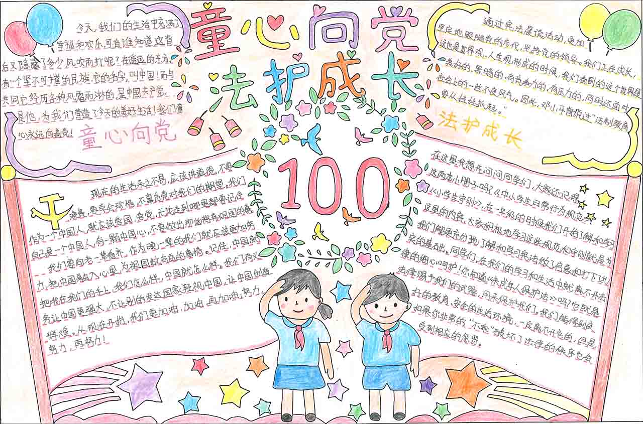 建党百年-国家宪法日手抄报图片-图4