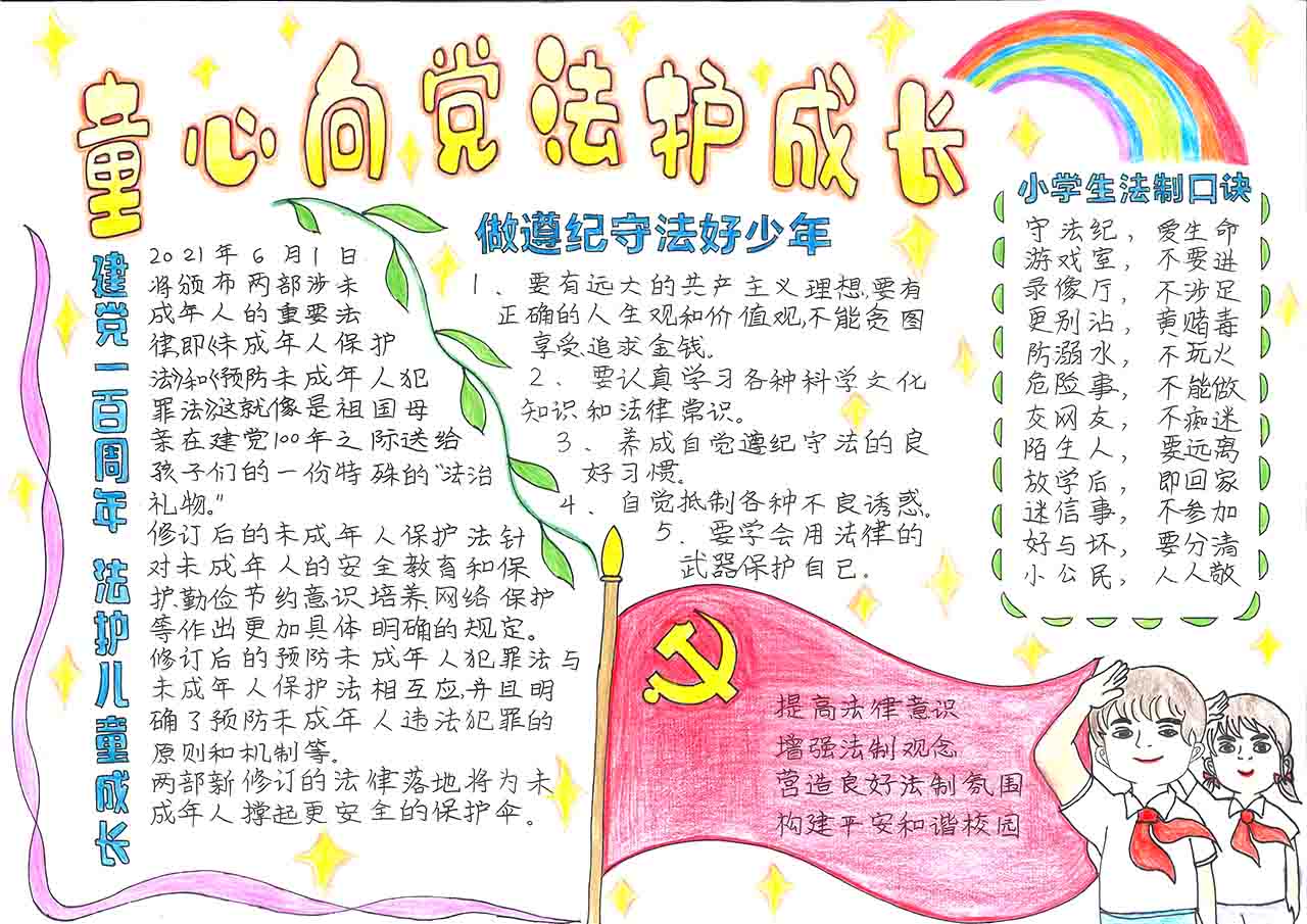 建党百年-国家宪法日手抄报图片-图5