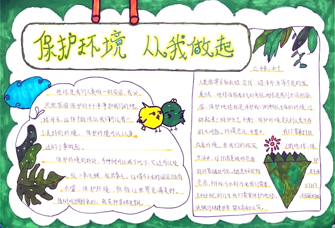 世界环境日手抄报版面设计图-图1