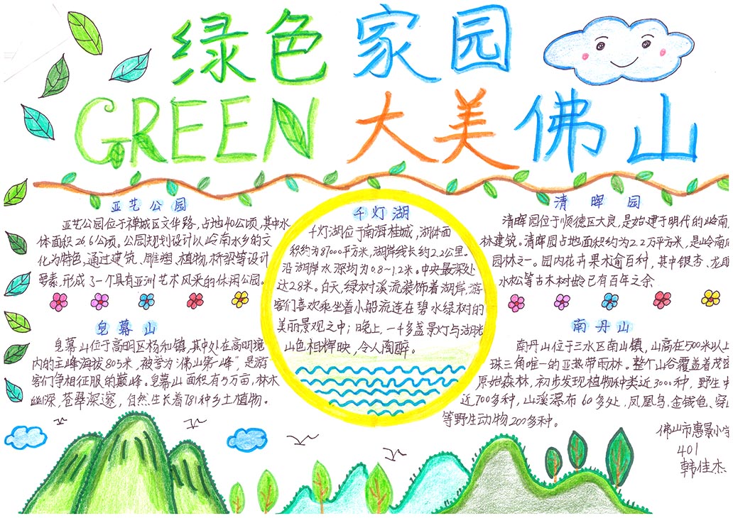 绿色家园，大美佛山手抄报图片-图4