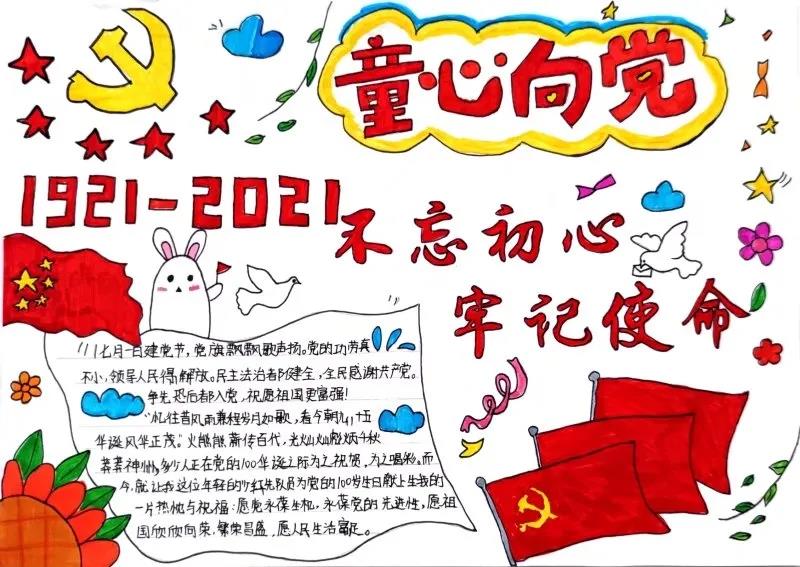 小学生庆祝七一建党节手抄报-图4