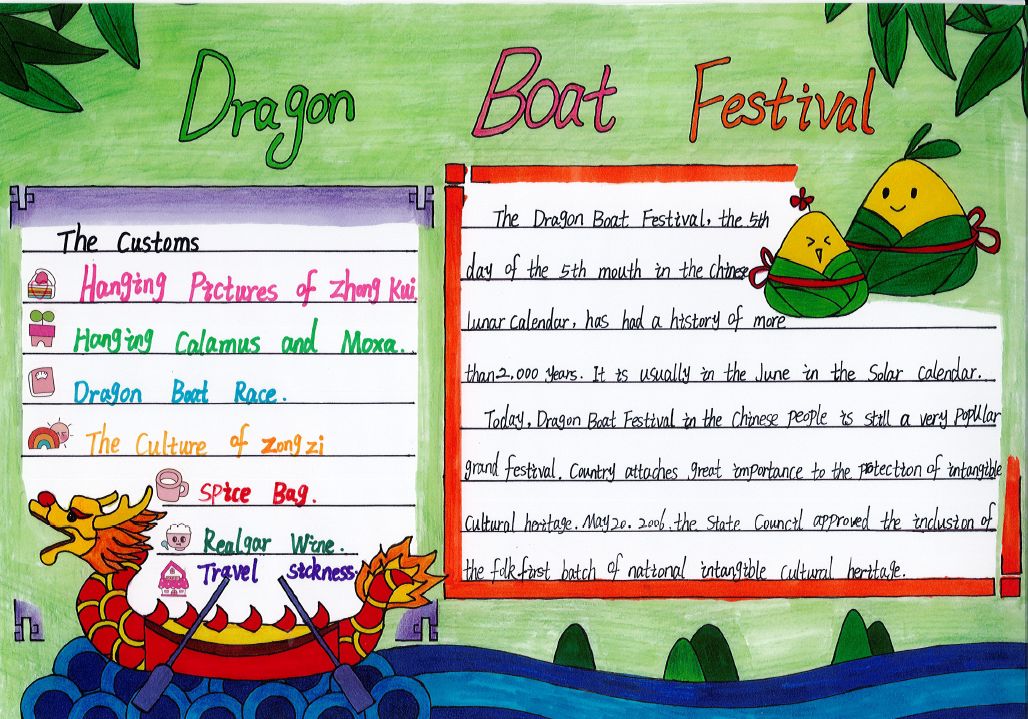 二年级端午节英语手抄报简单-图2