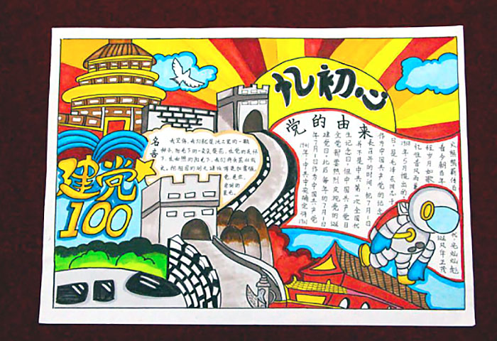 16张漂亮的庆祝党成立100周年手抄报-图12