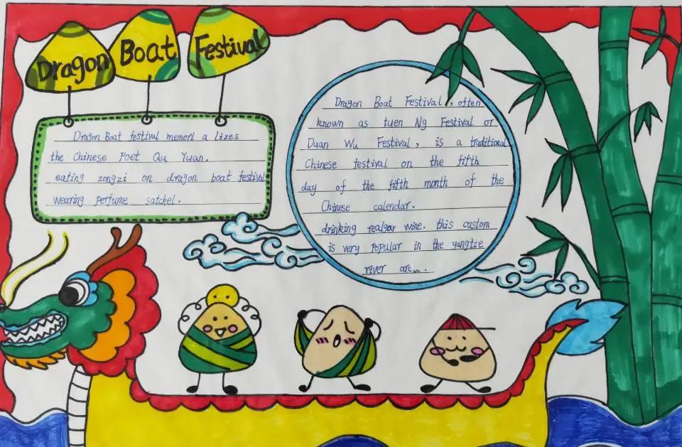 “dragon boat festiva”主题英语手抄报-图3