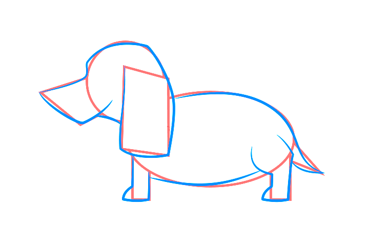 小狗简笔画 腊肠犬怎么画-图2