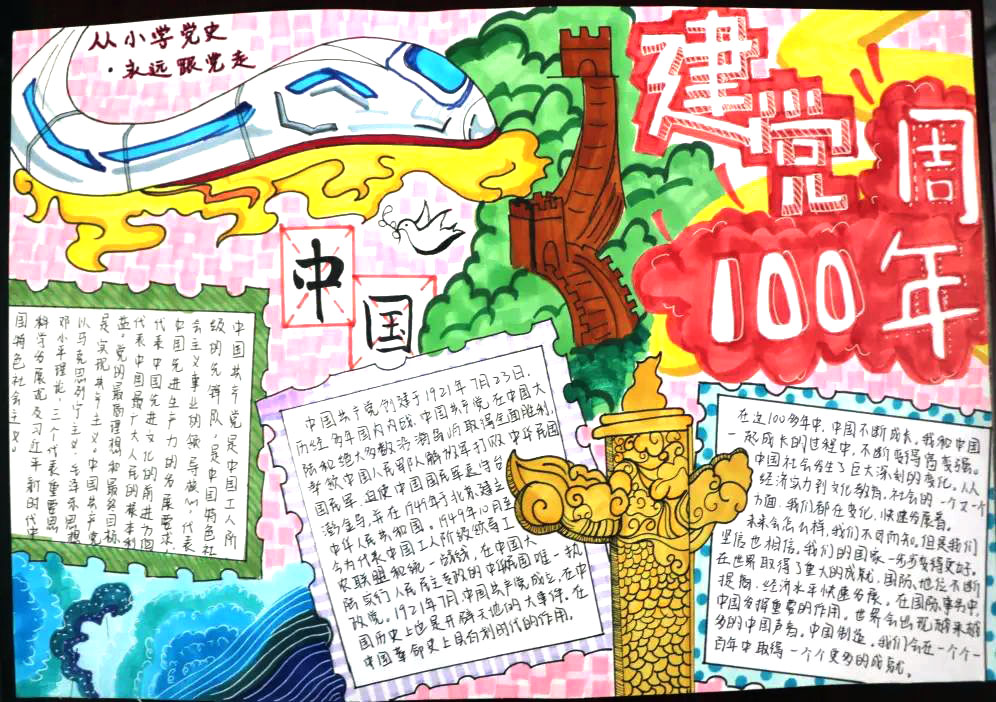 “庆祝建党100周年”德育手抄报一等奖-图4