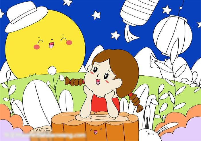 画一张中秋节的儿童画-图3