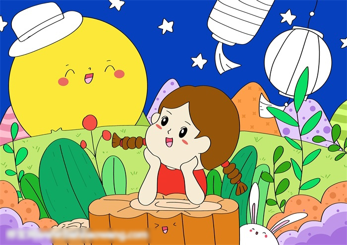 画一张中秋节的儿童画-图4