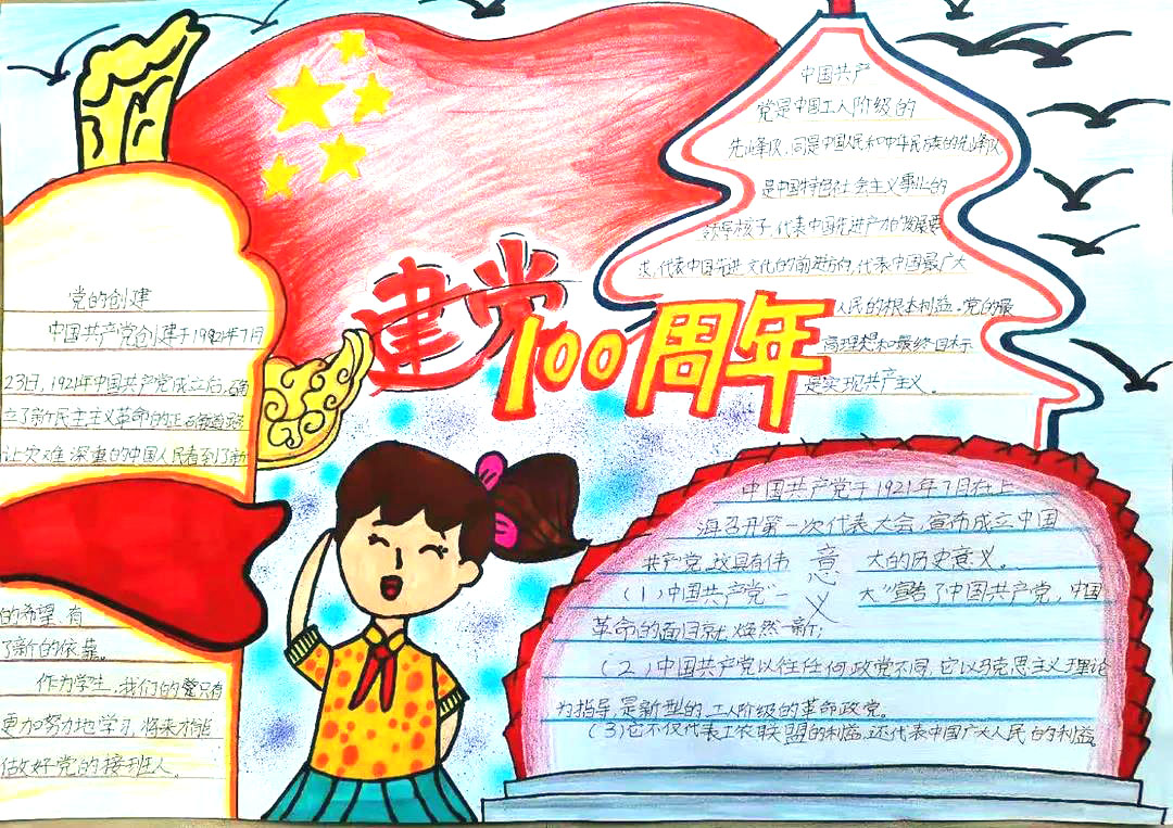 7张建党100周年手抄报获奖作品-图4