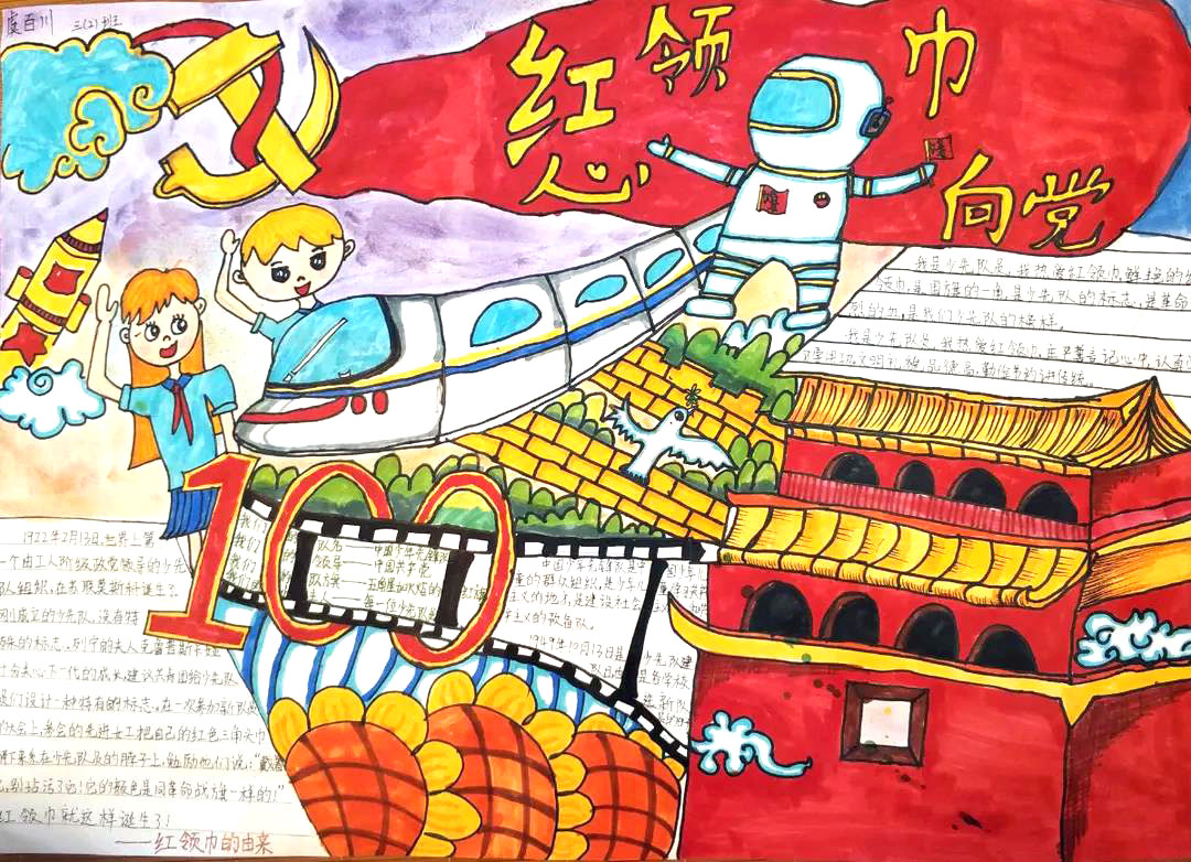 红领巾心向党主题手抄报一等奖-图2