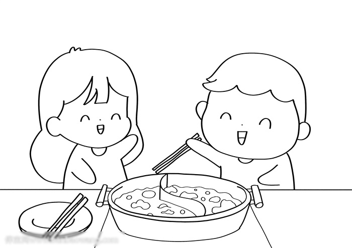 简单的公筷公勺儿童画怎么画-图2