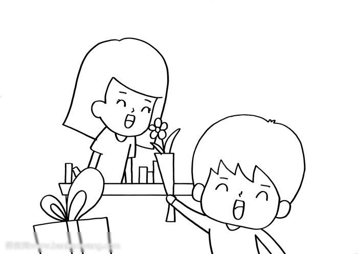 感恩老师的儿童画-图1