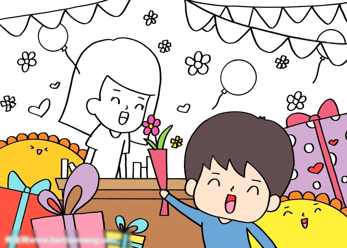 感恩老师的儿童画-图3