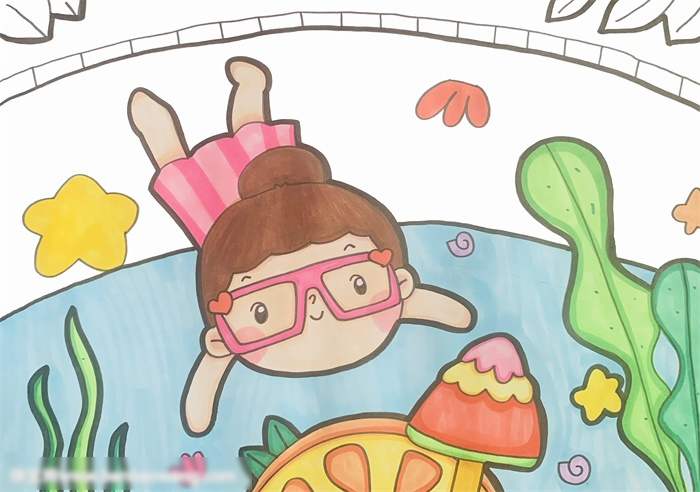 怎么画简单好看的夏天儿童画-图3