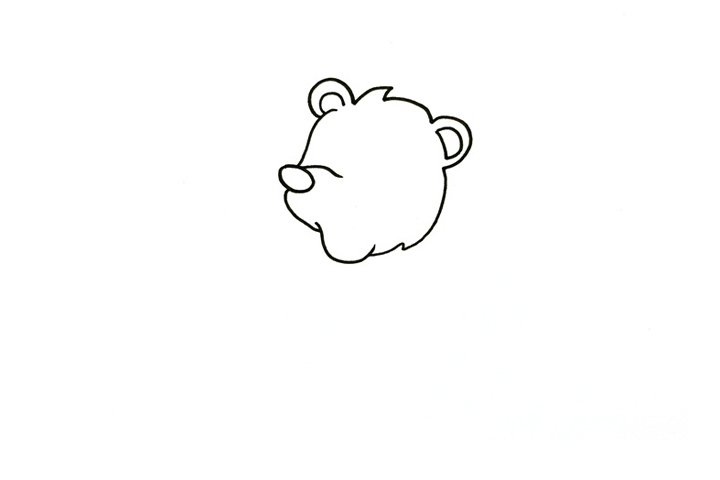 开心的卡通小熊怎么画-图1