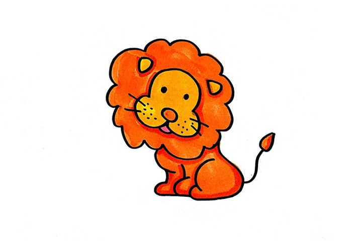 简单可爱的狮子怎么画